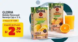 MaxiAhorro Gloria bebida maracuyá naranja oferta