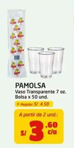 MaxiAhorro Pamolsa vaso transparente 7 oz oferta