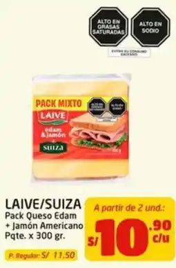 MaxiAhorro Laive/suiza pack queso edam + jamón americano oferta