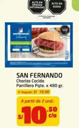 MaxiAhorro San Fernando chorizo cocido parrillero oferta