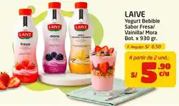 MaxiAhorro Laive yogurt bebible sabor fresa vainilla mora oferta