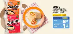 MaxiAhorro Bimbo tortillas rapiditas classicas/integrales oferta