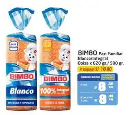 MaxiAhorro Bimbo pan familiar blanco/integral oferta