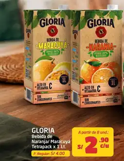 MaxiAhorro Gloria bebida de naranja/ maracuyá oferta