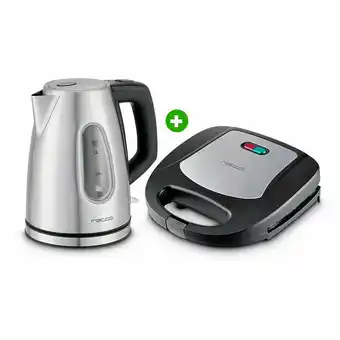 Tottus Combo sandwichera 750w + hervidor plateado 1.7 l 2200w oferta