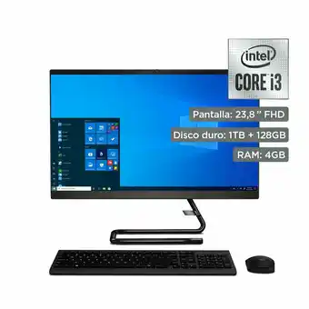 Tottus All in one lenovo ideacentre aio 3i core i3 4gb 1tb + 128gb 23.8" oferta