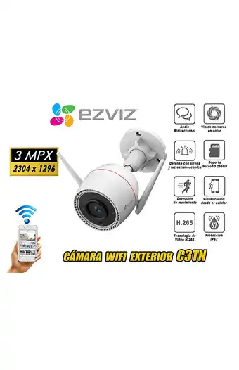 Tiendas EFE Cámara seguridad wifi inalámbrica ezviz exterior ct3n 3mp oferta