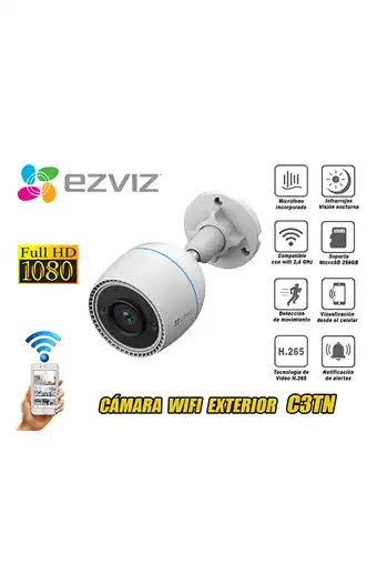 Tiendas EFE Cámara seguridad wifi inalámbrica ezviz exterior ct3n 1080 full hd oferta
