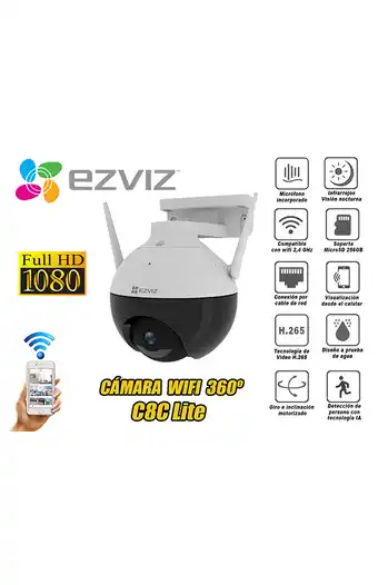 Tiendas EFE Cámara seguridad inalambrico wifi ezviz full hd c8c inteligente oferta
