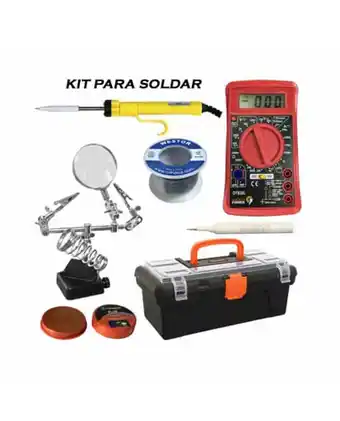 Kit cautin + multã­metro + caja + sopote + pasta + soldadura westor mi-dt850kit7