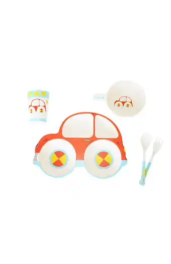 Tiendas EFE Set vajillas de bambú baby fees auto - rojo oferta
