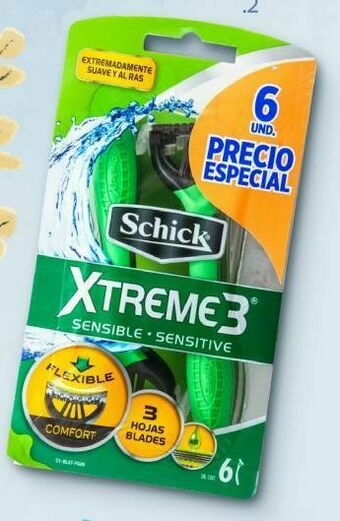 Makro Máquina de afeitar schick xtreme3 piel sensible pack de 6 unids oferta