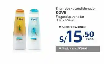 Makro Shampoo/acondicionador dove fragancias 400ml oferta