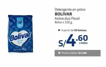 Makro Detergente en polvo bolívar active duo floral 330g oferta