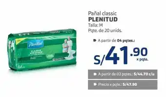 Makro Pañales classic plenitud m pqte 20und oferta