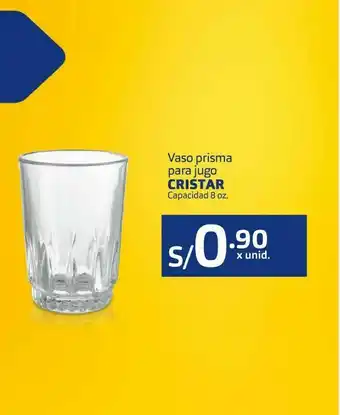Makro Vaso prisma para jugo cristar 8oz oferta