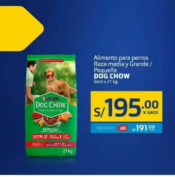 Makro Comida para perros raza media/grande/pequeña dog chow 21kg oferta
