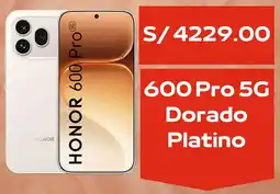 Claro Honor 600 Pro 5G Dorado Platino oferta