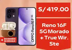 Claro OPPO Reno16F 5G Morado oferta