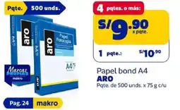 Makro Aro papel bond a4 oferta