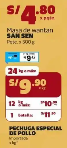 Makro San Sen masa de wantan oferta