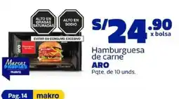 Makro Aro hamburguesa de carne oferta
