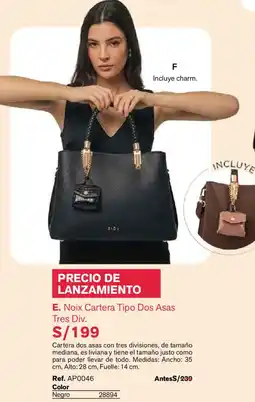 Leonisa Noix cartera tipo dos asas tres div. oferta
