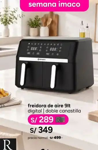 Imaco freidora de aire 9lt digital doble canastilla