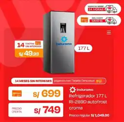 Wong indurama refrigerador 177 l ri-289d autofrost croma oferta