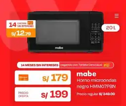 Wong mabe horno microondas negro hmm07pbn oferta