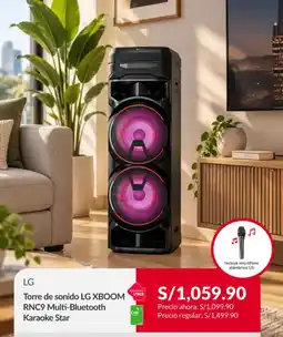 Sodimac LG Torre de sonido LG XBOOM RNC9 Multi-Bluetooth Karaoke Star oferta