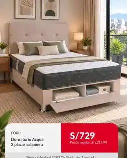Sodimac Forli Dormitorio Acqua 2 plazas sabanera oferta