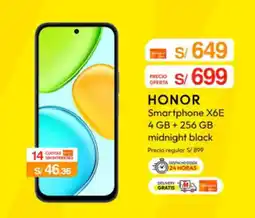 Metro Honor smartphone x6e 4 gb + 256 gb midnight black oferta