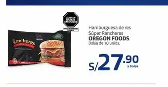 Makro Hamburguesa de res super rancheras oferta