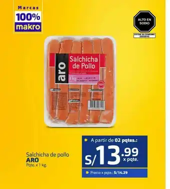 Makro Salchicha de pollo aro oferta