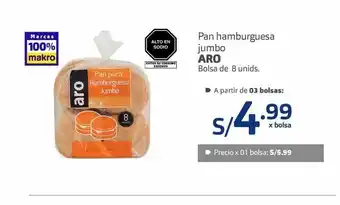 Makro Pan hamburguesa jumbo aro oferta