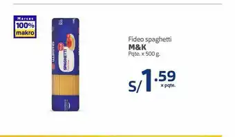 Makro Fideos m&k oferta