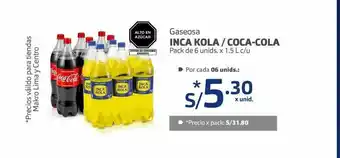Makro Inca kola / coca cola oferta