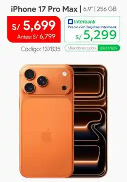 Hiraoka iPhone 17 Pro Max 6.9 256 GB oferta