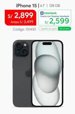 Hiraoka iPhone 15 6.1 128 GB oferta