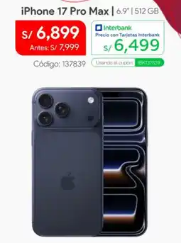 Hiraoka iPhone 17 Pro Max 6.9 512 GB oferta