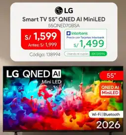 Hiraoka LG Smart TV 55" QNED AI MiniLED oferta