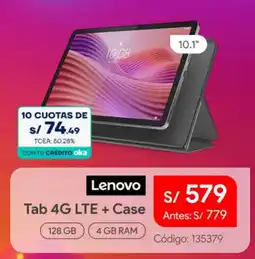 Hiraoka Lenovo Tab 4G LTE + Case oferta