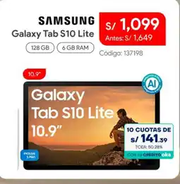 Hiraoka Samsung galaxy tab s10 lite 10.9" oferta