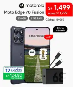 Hiraoka motorola moto edge 70 fusion 256 gb 8 gb ram oferta