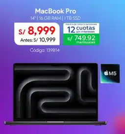 Hiraoka MacBook Pro 14" 16 GB RAM 1 TB SSD oferta