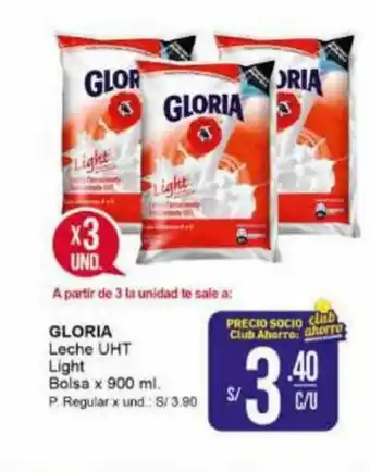 Mayorsa GLORIA Leche UHT Light Bolsa x 900ml oferta