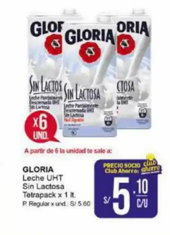 Mayorsa GLORIA Leche UHT Sin Lactosa Tetrapack x 1 lt oferta