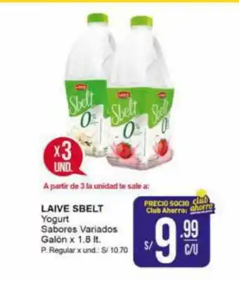 Mayorsa LAIVE SBELT Yoghurt Sabores Variados Galon x 1.8lt oferta