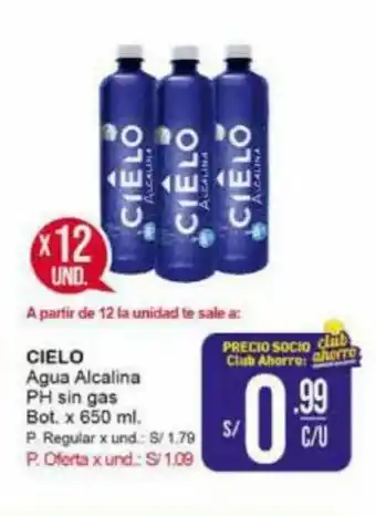 Mayorsa CIELO Agua Alcalina PH sin gas Bot x 650 ml oferta